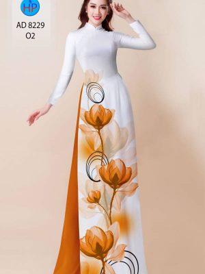 Vải Áo Dài Hoa In 3D AD 8229 19